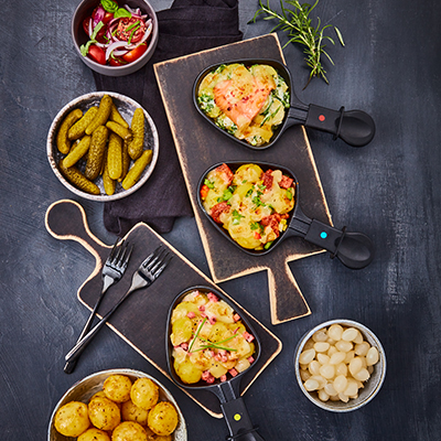 Raclette-Dreierlei mit Rosmarinkartoffeln